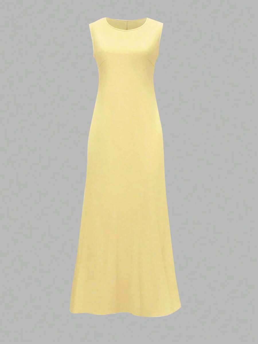 Abaya jaune portée - détail